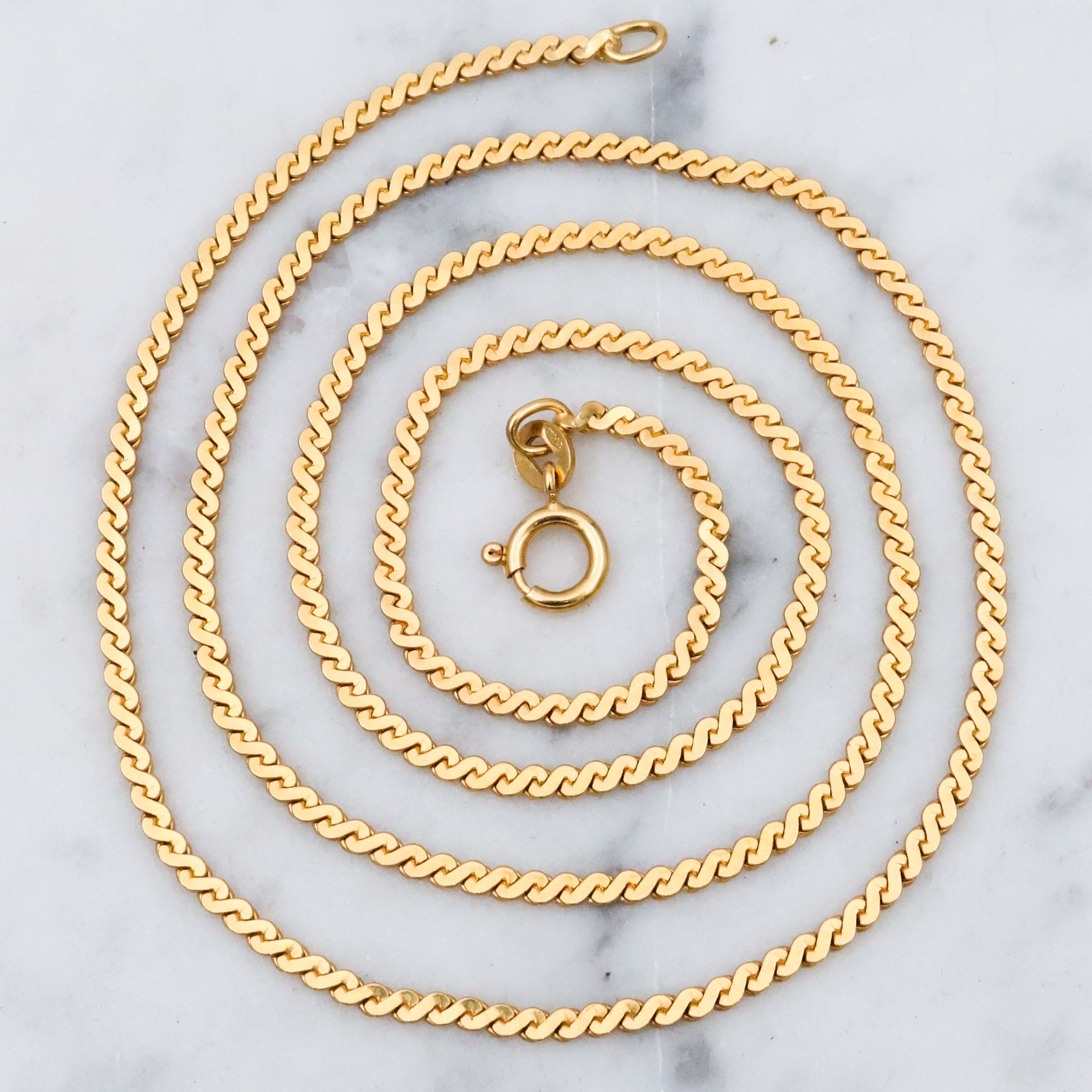 Mid Century UNOAERRE 18k serpentine chain 20"